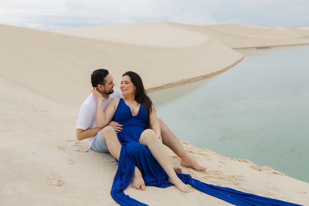 Vera Raquel e Gustavo, ensaio romântico nas dunas, Santo Amaro, Lençóis Maranhenses
