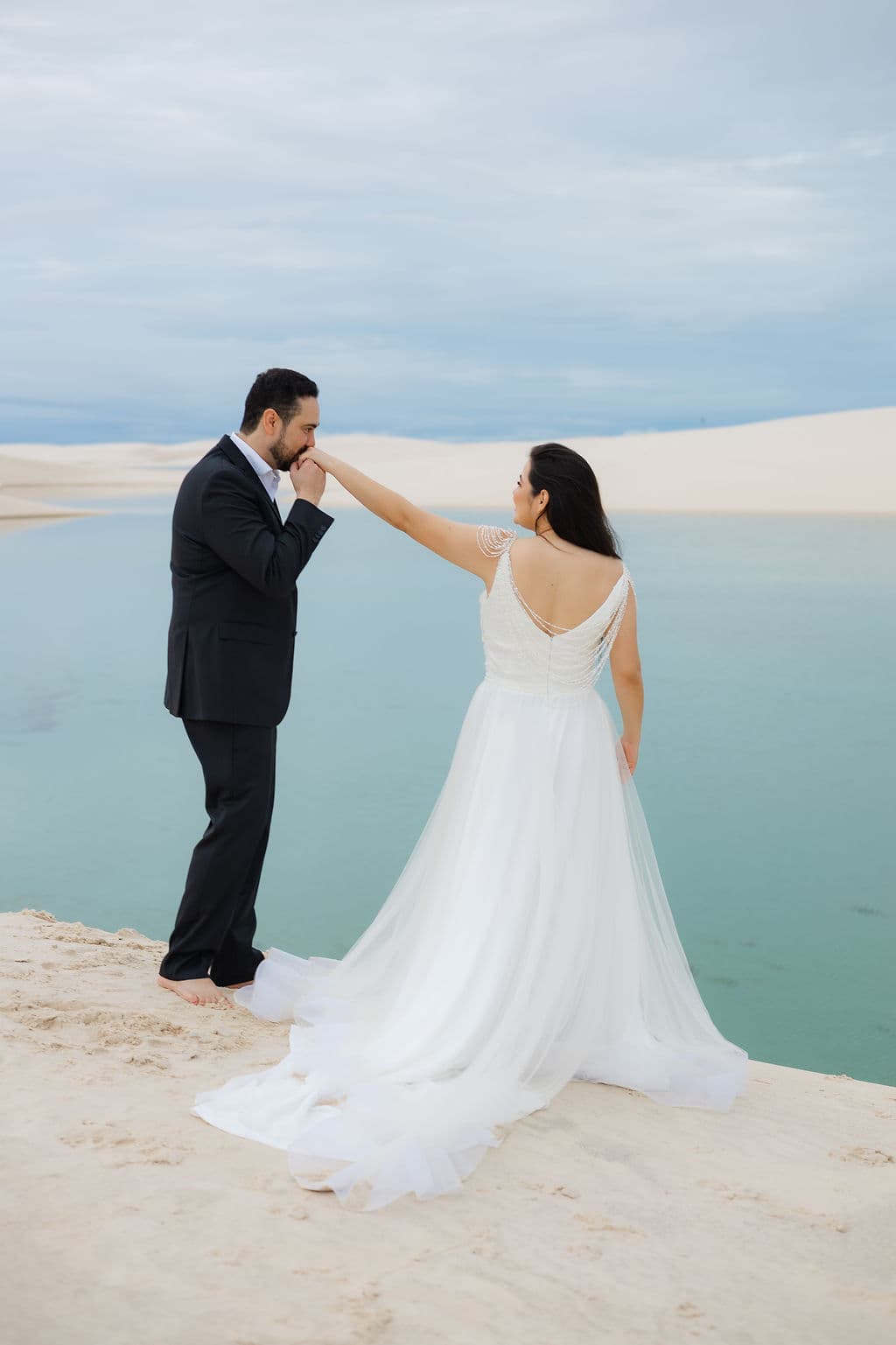 Vera Raquel e Gustavo, retrato ao ar livre nos Lençóis, Santo Amaro, Lençóis Maranhenses
