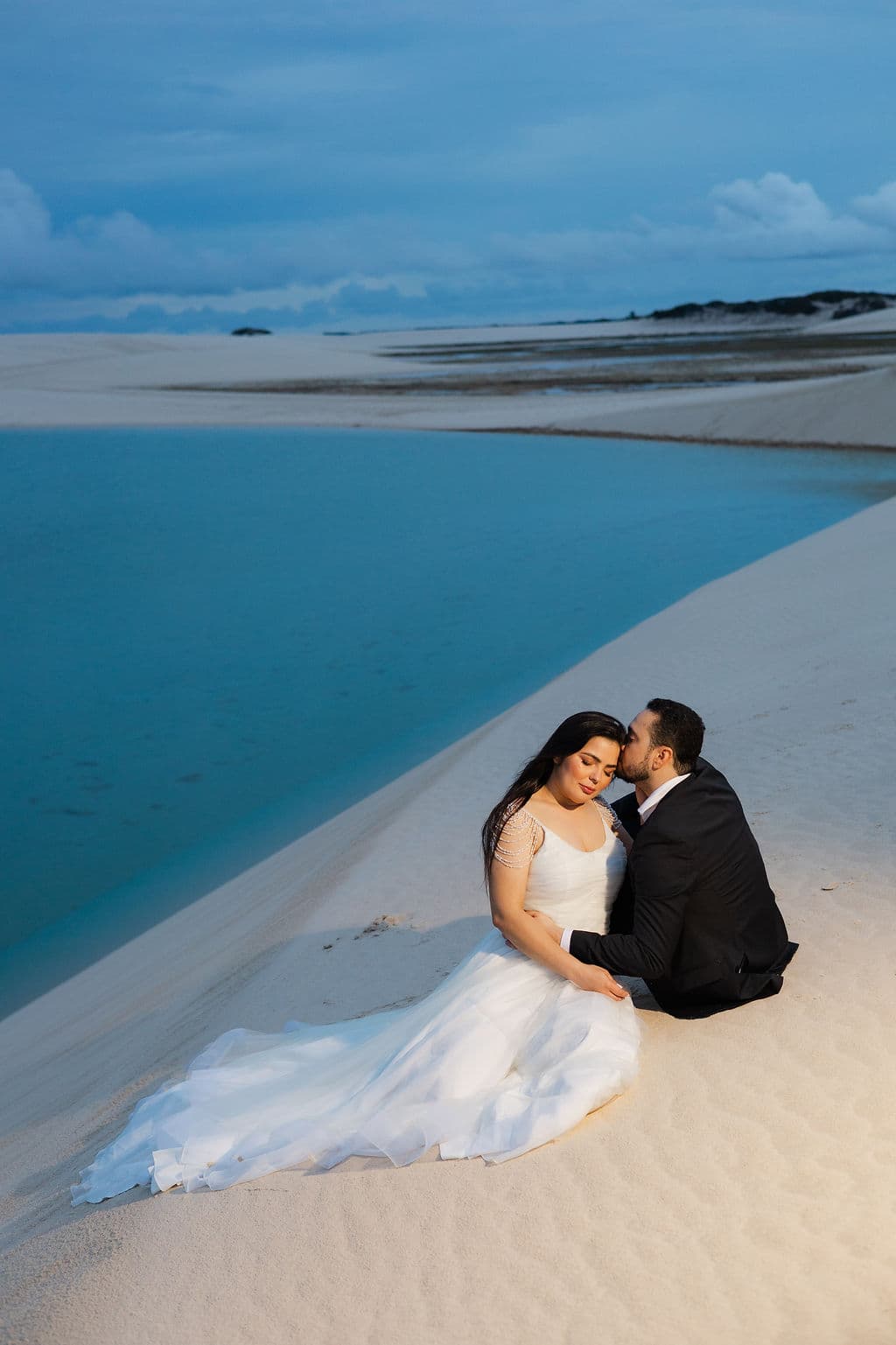 Vera Raquel e Gustavo, momento espontâneo do casal, Santo Amaro, Lençóis Maranhenses