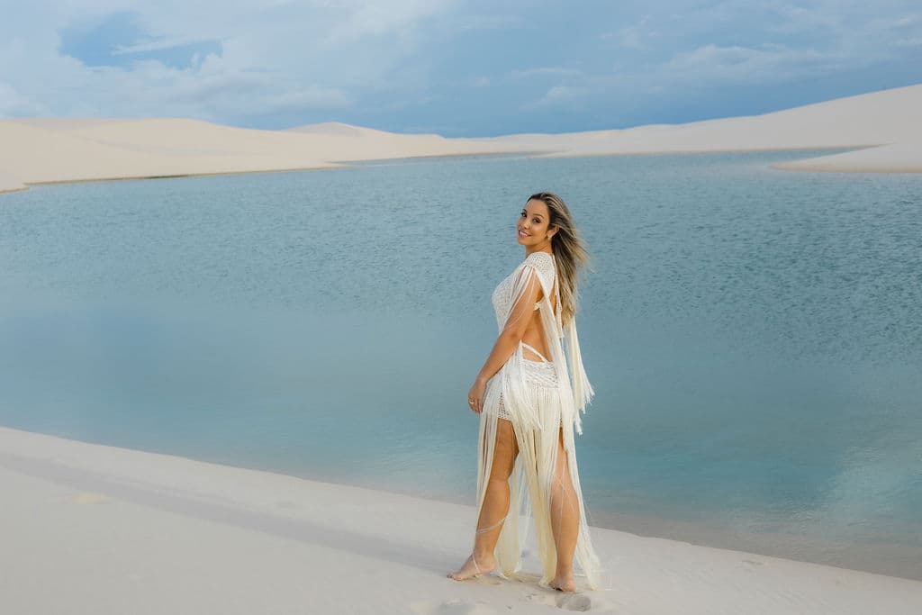 Winnie e José, casal nas lagoas azuis, Santo Amaro, Lençóis Maranhenses