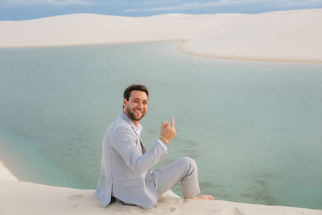 Winnie e José, close romântico do casal, Santo Amaro, Lençóis Maranhenses