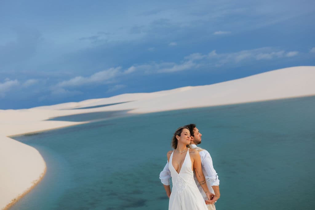 Winnie e José, casal nas lagoas azuis, Santo Amaro, Lençóis Maranhenses